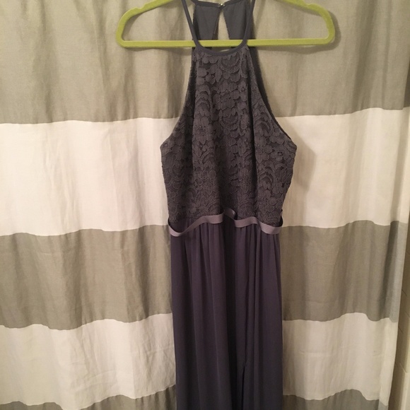 Davids Bridal Pewter Bridesmaids Dress - Picture 1 of 3